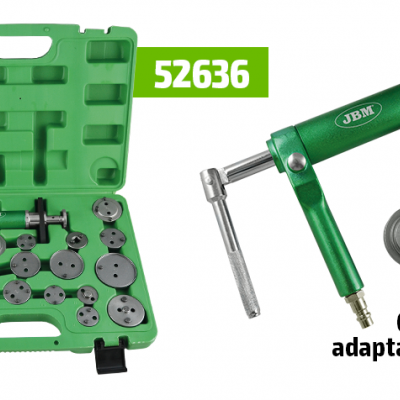 Conjunto ferramenta travões com 15 adaptadores em caixa verde