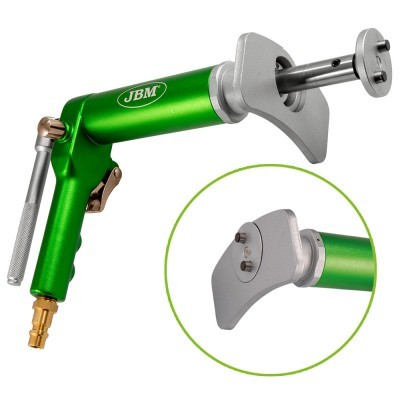 Ferramenta verde metálica JBM com peças cinza metálicas e conector dourado