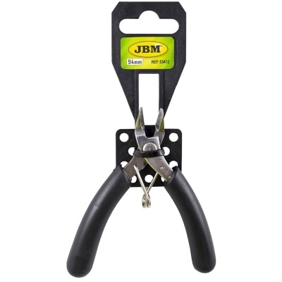 Alicates de corte pretos com etiqueta amarela JBM 94mm REF.53412 montados em suporte preto