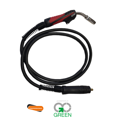 Maçarico de soldadura com cabo preto e pega vermelha e preta