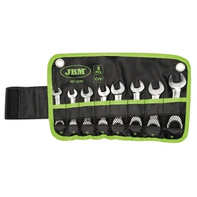 Conjunto de 8 chaves fixas em bolsa preta e verde