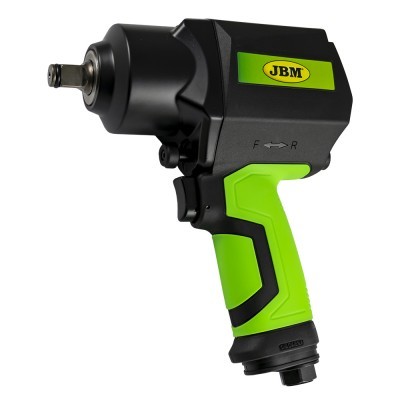 Martelo de impacto pneumático preto e verde com etiqueta JBM