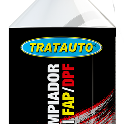 Frasco plástico branco com rótulo preto, texto colorido e imagem técnica de filtro