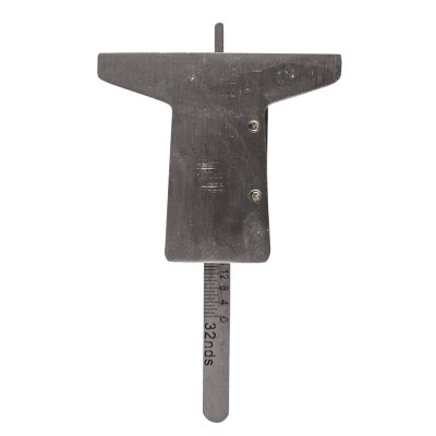 Régua de metal com pega em T e escala numérica em 32nds