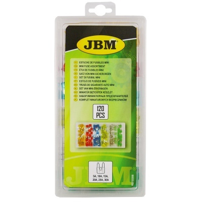 Estojo transparente com fusíveis mini coloridos JBM
