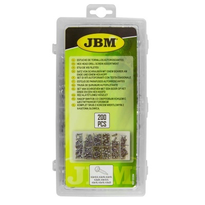 Estojo plástico transparente com parafusos autoroscantes JBM