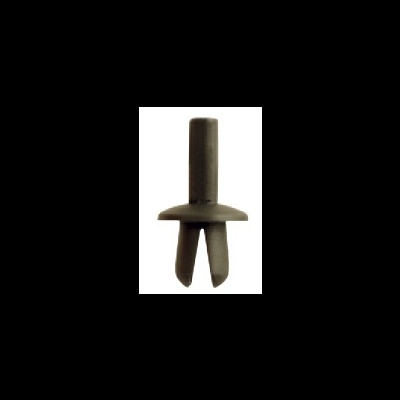 Grampo de fixação preto com base circular e três pregos flexíveis