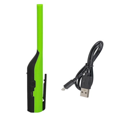 Acendedor de vela eletrónico verde e preto com cabo USB