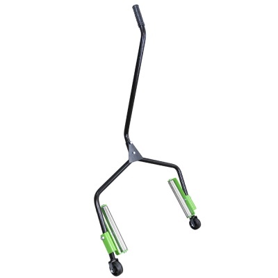 Carrinho de apoio para transporte de motocicletas com rodas e apoios verdes