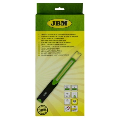 Embalagem de lâmpada portátil LED recarregável JBM verde e preta