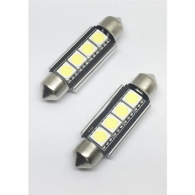 Dois dispositivos LED cilíndricos com quatro painéis LED amarelos cada