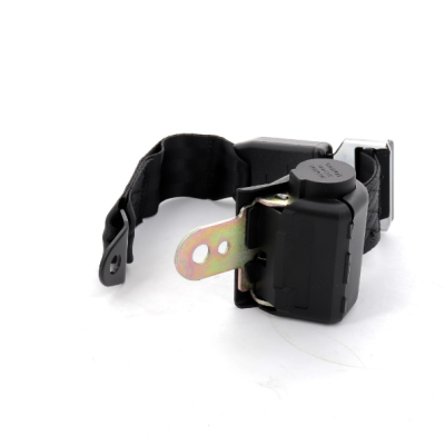 Fecho de cinto de segurança automóvel preto com suporte metálico dourado