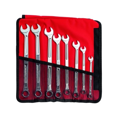 Conjunto de chaves combinadas em bolsa vermelha