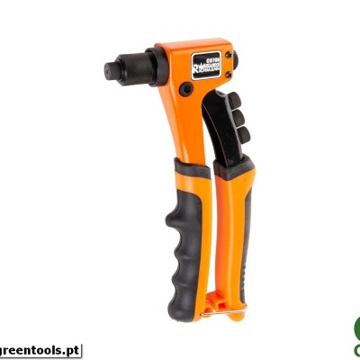 Ferramenta manual de aperto laranja e preta com empunhadura ergonómica e rótulo