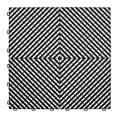 Tapete modular quadrado plástico preto padrão losango