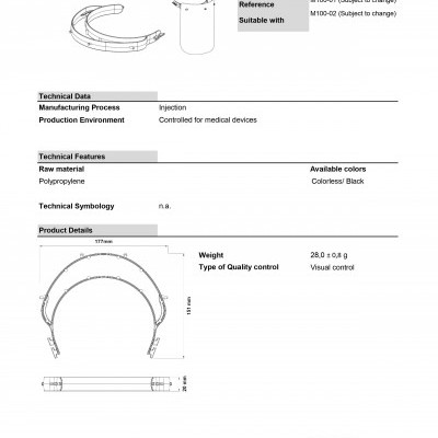 Ficha técnica do escudo facial de proteção em polipropileno