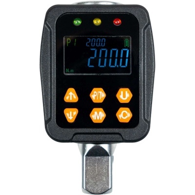 Torquímetro digital com ecrã e botões amarelos