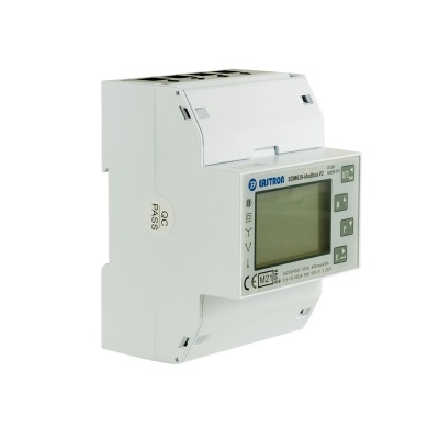 contador elétrico digital branco com visor LCD e botões