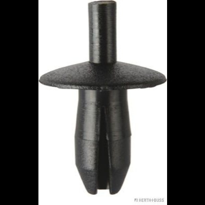 Grampo plástico preto com base circular e pino cilíndrico