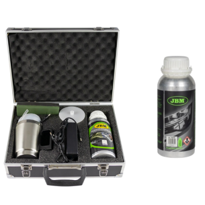 Conjunto de limpeza automóvel JBM com estojo, garrafa metálica e frasco adicional