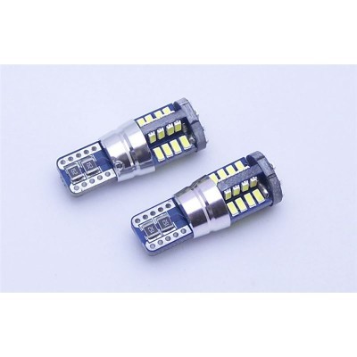 Duas lâmpadas LED tubulares com múltiplos LEDs amarelos e base metálica prateada