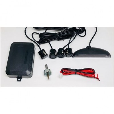 Conjunto de sensores de estacionamento automóvel com 4 sensores, unidade de controlo, botão e fios