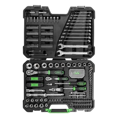 Conjunto de ferramentas JBM em estojo preto com punho verde