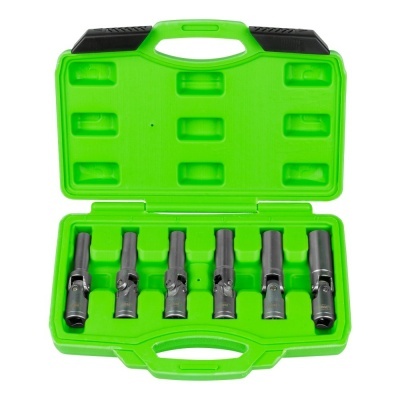 Conjunto de chaves de soquete em mala de plástico verde