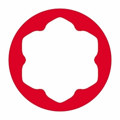 Ícone vermelho com forma branca irregular ao centro