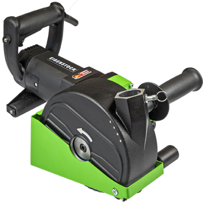 Máquina elétrica para corte preto e verde com punhos de borracha preta