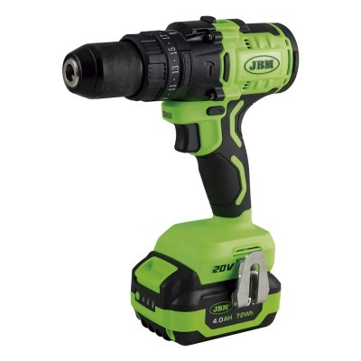 Berbequim aparafusador verde e preto JBM com bateria 20V 4.0Ah