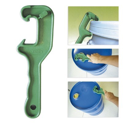 Ferramenta verde para abrir tampas de baldes e tambores