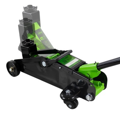 Macaco de carro hidráulico preto e verde