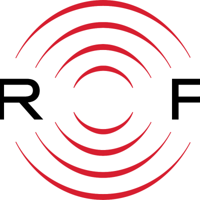 Logótipo com círculos vermelhos concêntricos e semi-círculos