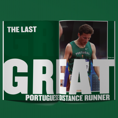 Livro aberto com texto e imagem de corredor português