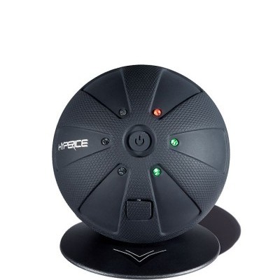 Dispositivo eletrônico redondo preto HiFACE com luzes verdes e vermelha