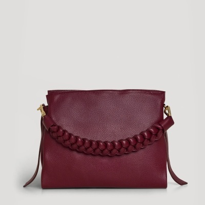 Mala de mão vinho com alça trançada
