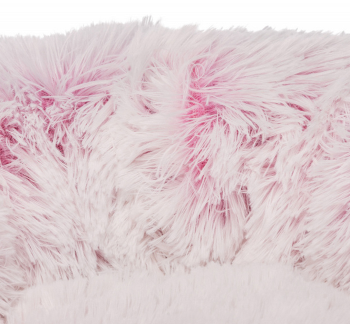 Tecido felpudo rosa claro e escuro, textura macia e peluda