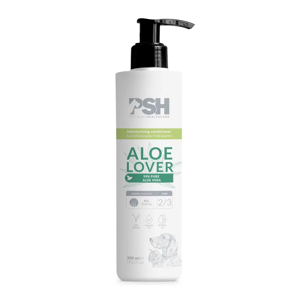 Frasco de condicionador hidratante ALOE LOVER para pets, branco com tampa preta