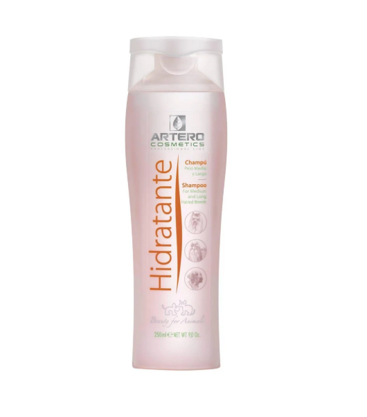 Frasco de champô hidratante Artero Cosmetics para pelo médio e longo
