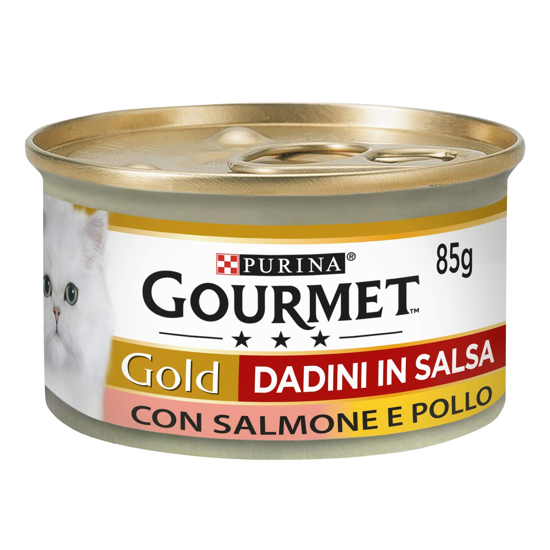 Lata de comida para gato PURINA GOURMET Gold com salmão e frango