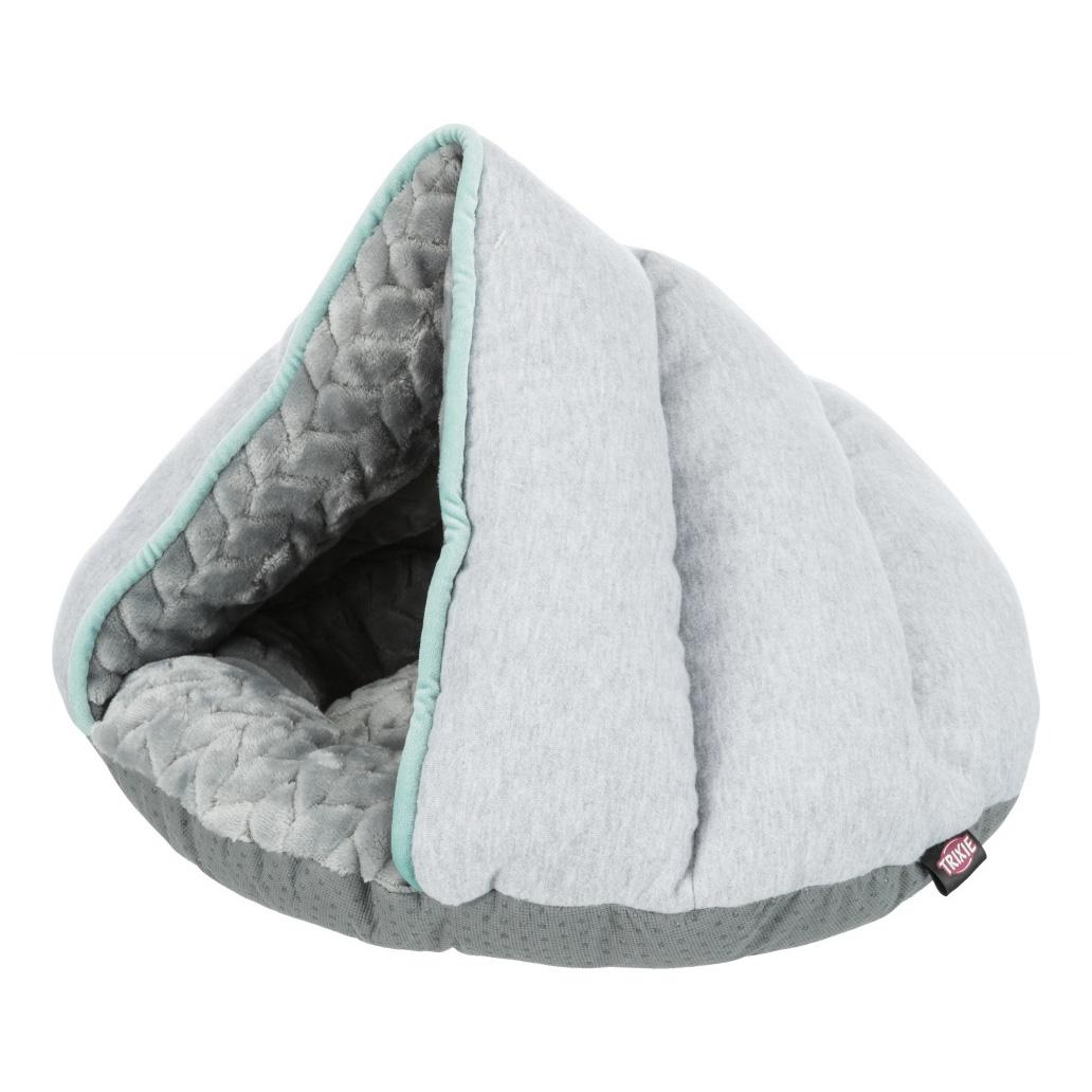 Cama para animais tenda cinzenta com interior acolchoado