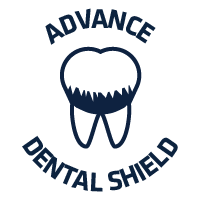 Logótipo Advance Dental Shield com desenho de dente azul