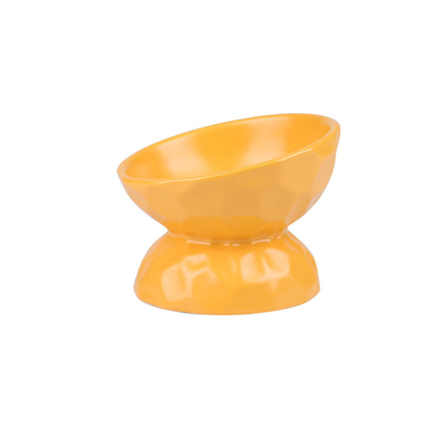 Taça de cerâmica laranja para animais