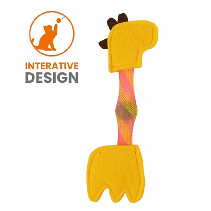 Brinquedo para cães amarelo com design interativo e bola interna