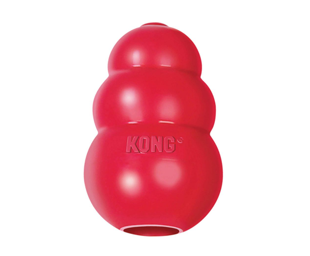 Brinquedo para cães vermelho da marca KONG em formato de três esferas