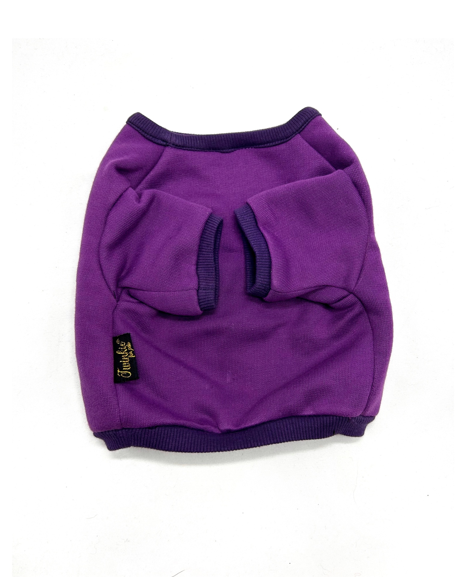 Camisola roxa para cão em tecido polar com acabamento em malha