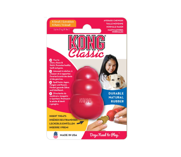 Embalagem KONG Classic vermelha para cães, tamanho X-Small