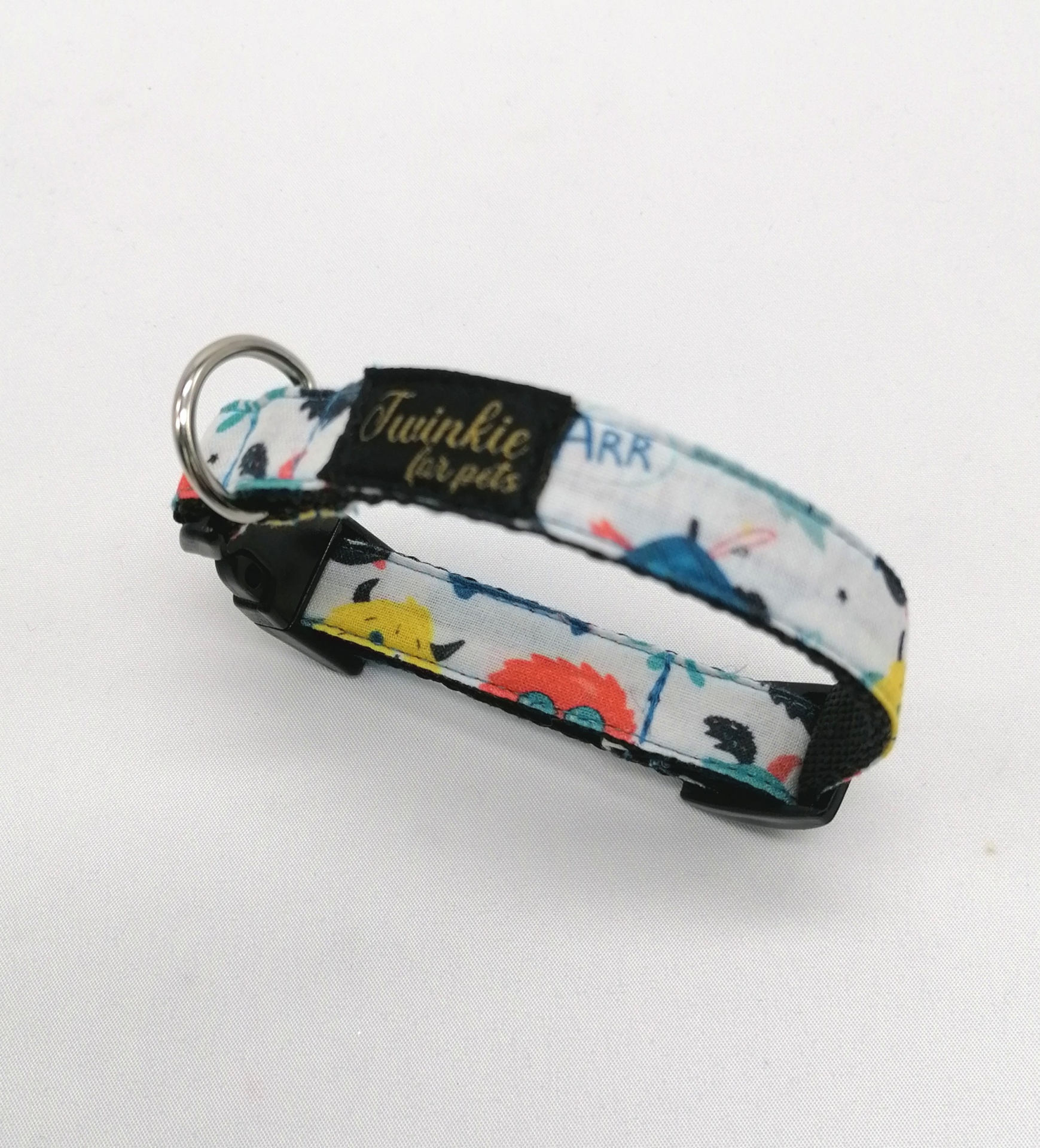 Coleira para animais com padrão colorido e etiqueta Twinkie for pets