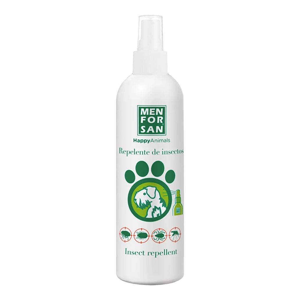 Frasco branco de repelente de insetos Menforsan com spray